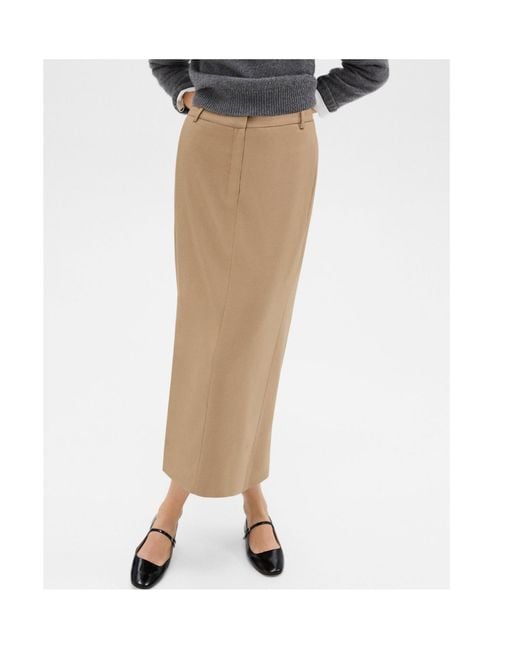 Theory Natural Long Skirt With Belt Loop