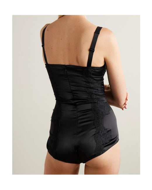Dolce & Gabbana Black Silk Bodysuit