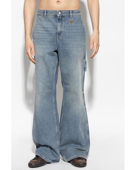 Courreges Blue Wide-Leg Jeans for men