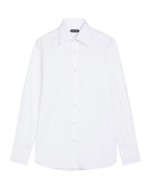 Tom Ford White Solid-Color Long-Sleeve Shirt for men