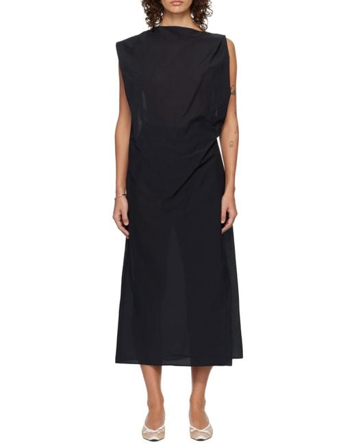 Jacquemus Black Sleeveless Asymmetric Dress