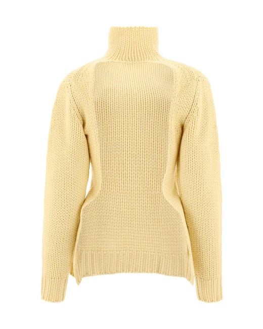 Jil Sander Yellow Discovery Back Turtleneck Knitted Jumper