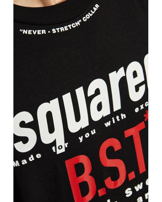 DSquared² Black Logo Printed Crewneck T-Shirt for men