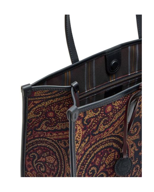 Etro Red Patterned Tote Bag