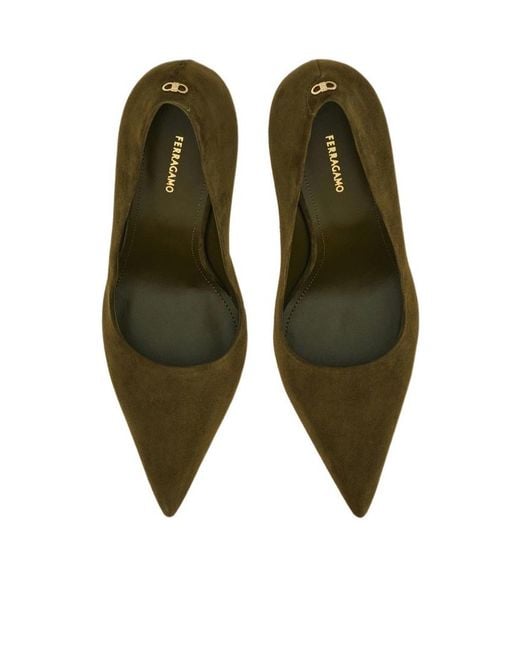 Ferragamo Green Pump Shoe