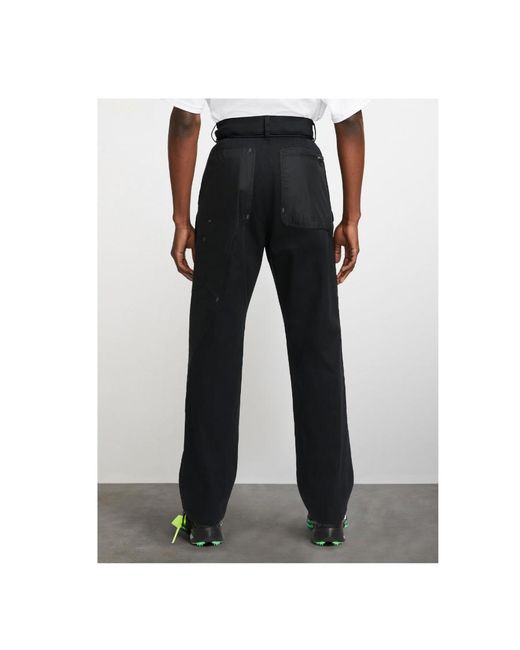 Nike Black X Off- Drawstring Straight Leg Trousers for men