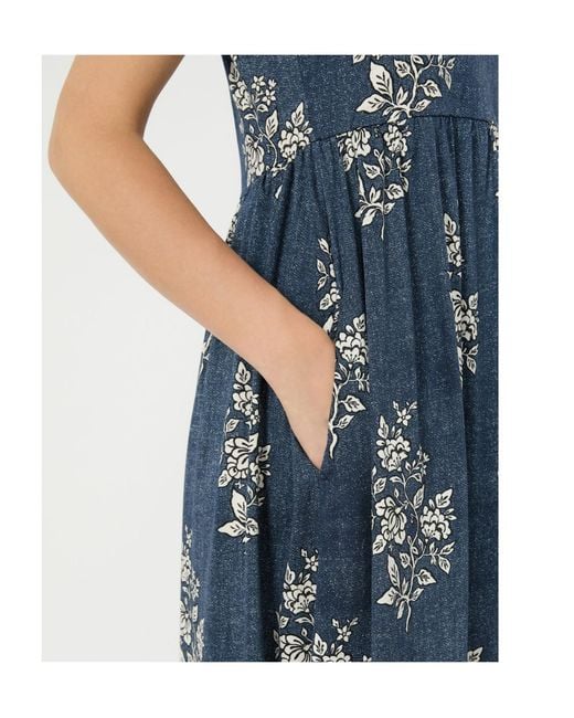 Weekend by Maxmara Blue Long Printed Jersey Dress
