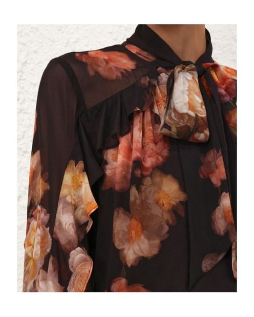 Zimmermann Black Hypnotic Flutter Blouse