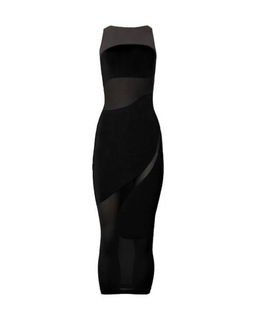 Wolford Black Sheer Panel Maxi Dress