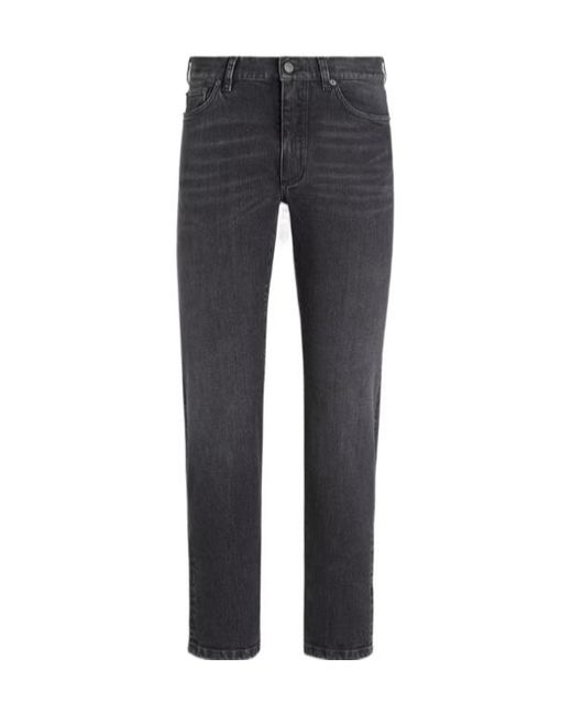 Zegna Blue Belt-Loop Jeans for men