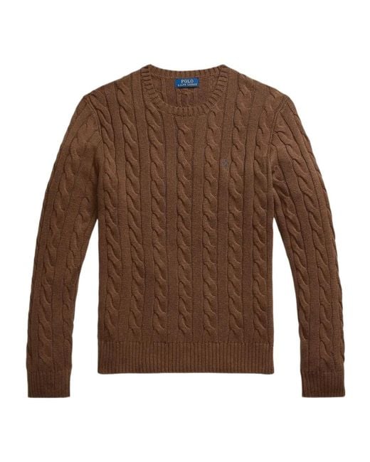 Polo Ralph Lauren Brown Cable-Knit Sweater for men