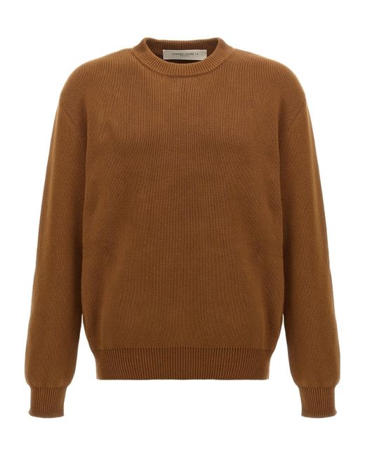 Golden Goose Deluxe Brand Brown Logo Detailed Knitted Jumper for men