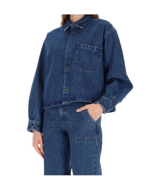 A.P.C. Blue Pocket Samantha Buttoned Jacket