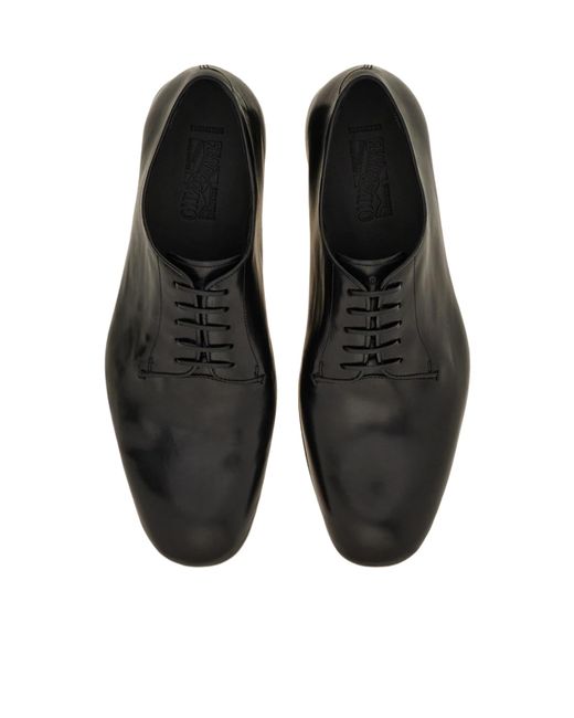 Ferragamo Black Tramezza Derby Shoe for men