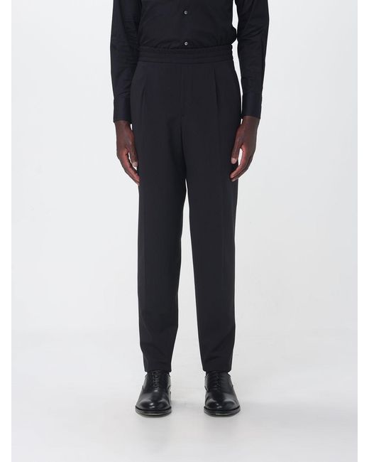 Zegna Black Elastic Waist Sports Pants for men