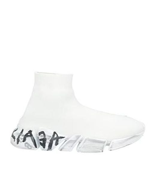 Balenciaga White Minimalist Solid Color Sock Boots