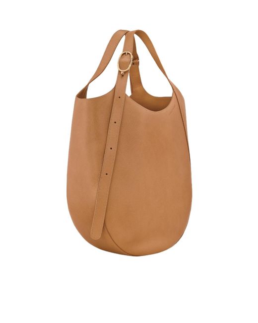 Longchamp Brown Large Le Foulonné Leather Shoulder Bag