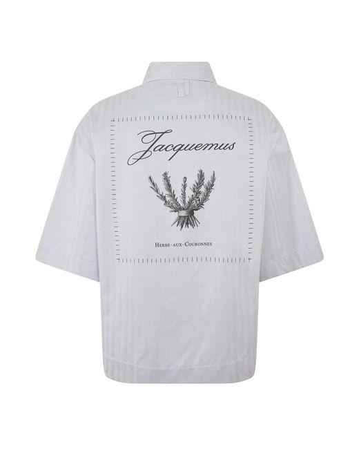 Jacquemus Gray Patterned Short Sleeve Shirt for men