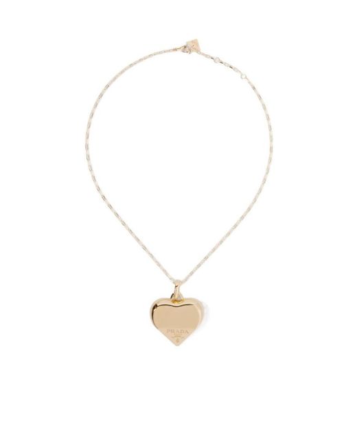 Prada White Eternal Medium Pendant Necklace