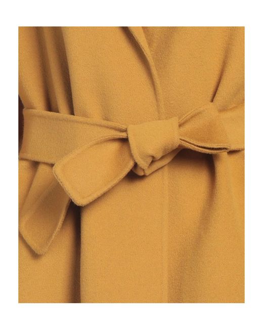 Max Mara Yellow Solid Color Woolen Coat