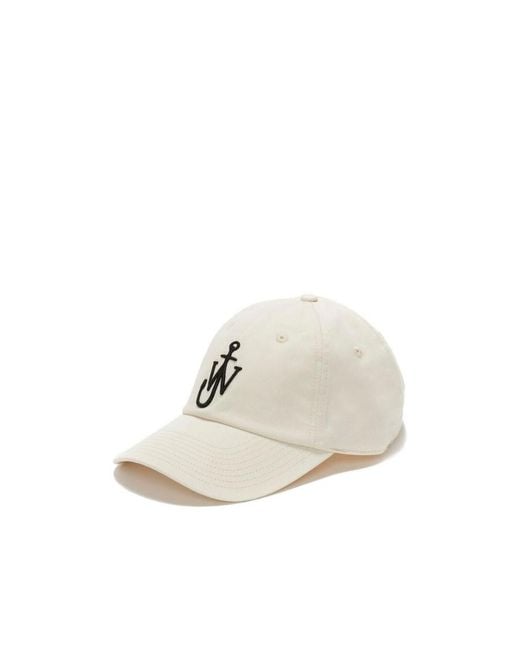 J.W. Anderson White Jw Anderson Curved Peak Logo Embroidered Baseball Cap