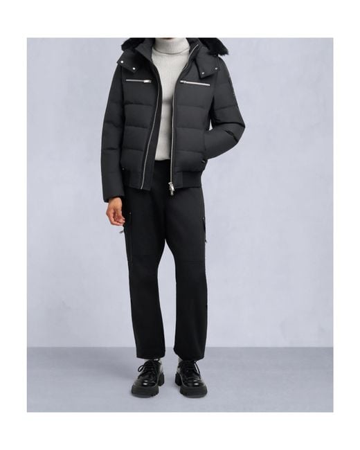 Moose Knuckles Black Cloud Shearing Bomber Jacket for men