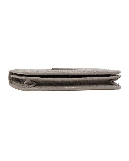 DIESEL Gray Logo-Plaque Cardholder for men