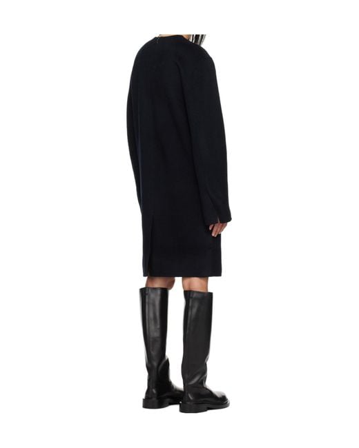 Totême Black Broad Midi Dress