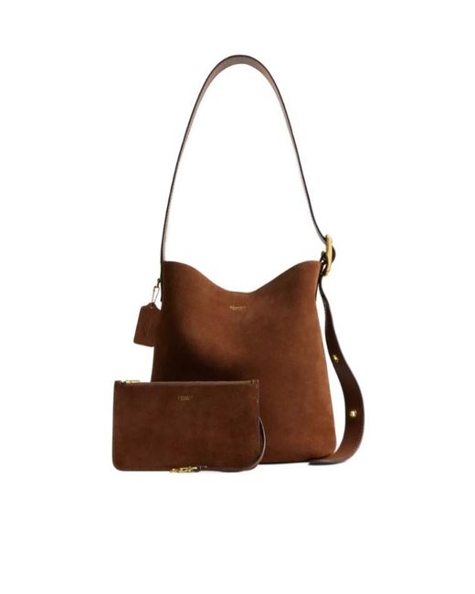 COACH Brown Bleecket Leather Bucket Bag