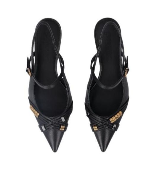 Pinko Black Pointed Toe Slingback Pumps