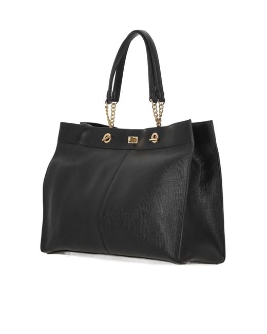 Anya Hindmarch Black Mortimer Eyelet Chain Tote Bag