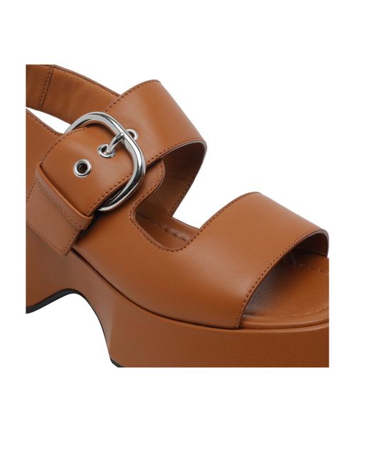 Vic Matié Brown Thelma Platform Heeled Sandals