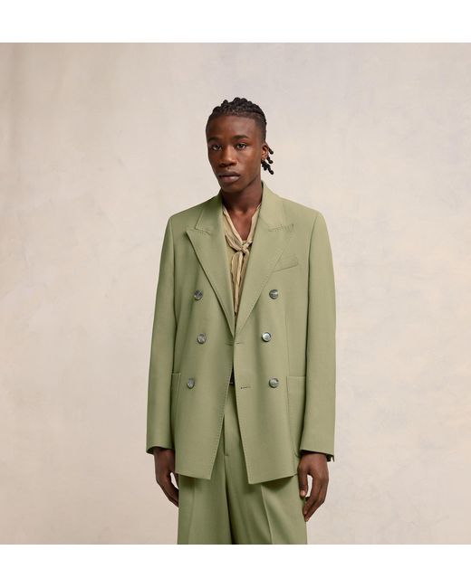 AMI Green Ami Double-Breasted Blazer for men