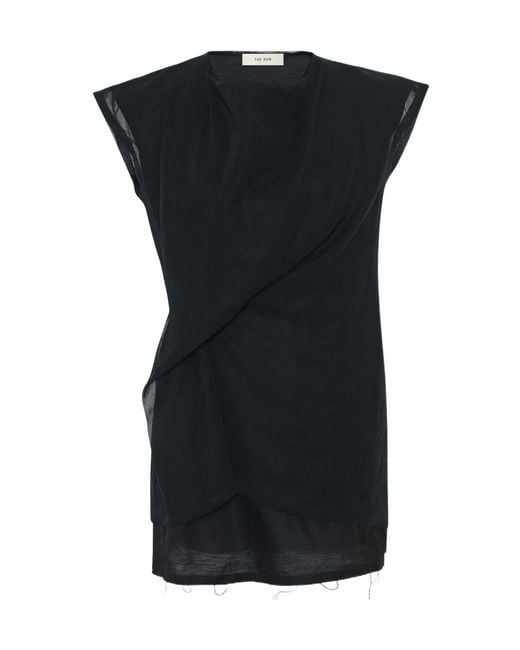 The Row Black Inawa Draped Top