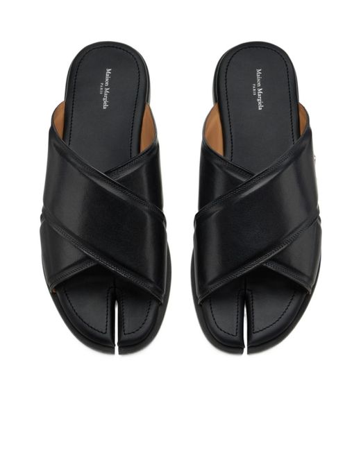 Maison Margiela Black Tabi Cross-Over Slides for men