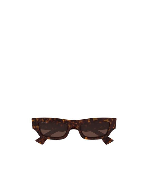 Gucci Brown Eyewear Rectangular Logo-Detail Sunglasses for men