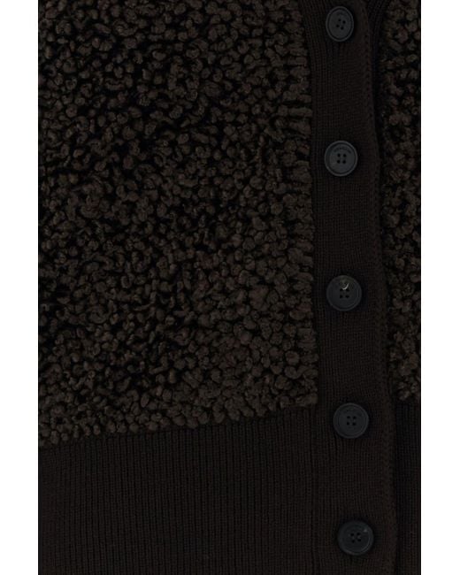 Ferragamo Black Ferragamo V-Neck Boucle Cardigan