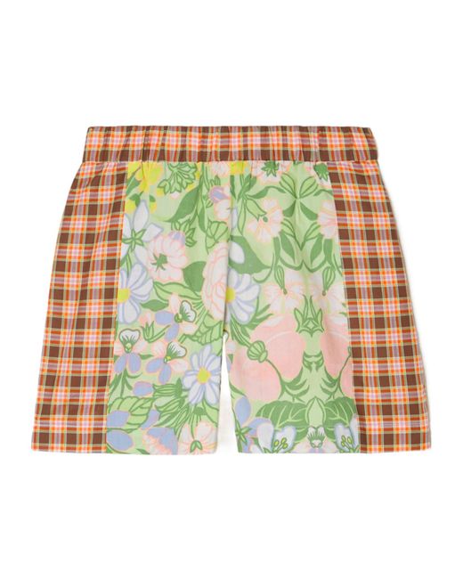 Rave Review Green Patchwork Pure Cotton Shorts