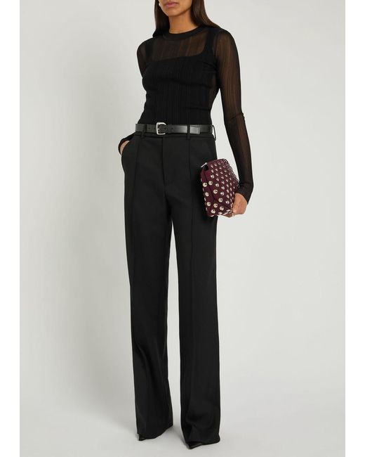 Nili Lotan Black Etoile Straight-Leg Wool Trousers