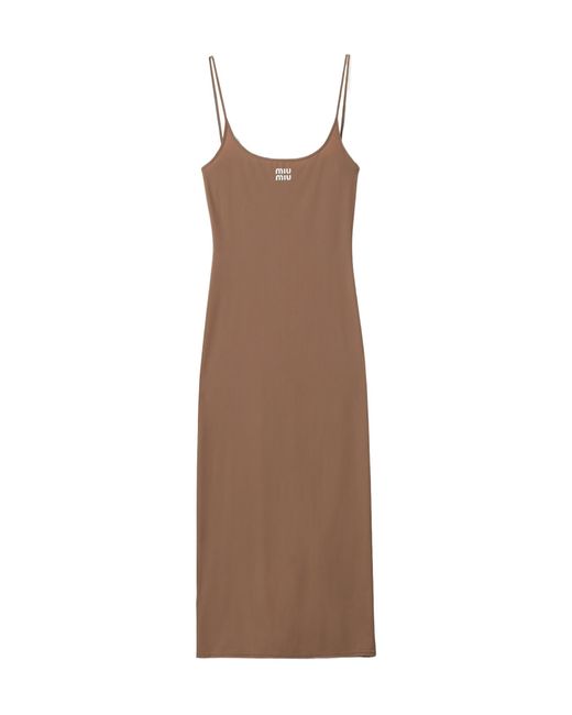 Miu Miu Brown Stretch Jersey Dress