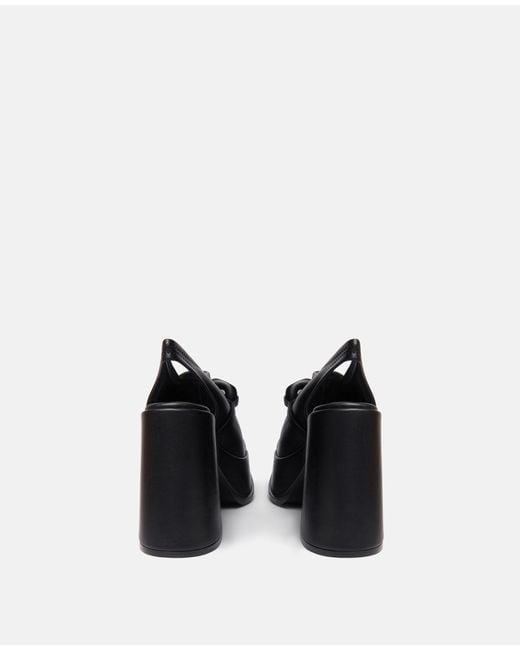 Stella McCartney Black Chain-Linked Slip-On Heeled Sandals