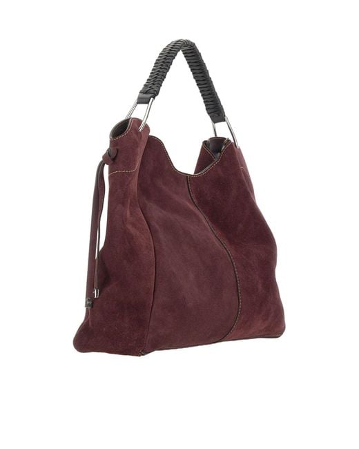 Gianni Chiarini Red Era Stitch-Detail Shoulder Bag
