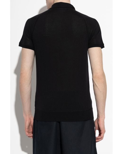 DSquared² Black Knitted Polo Shirt for men
