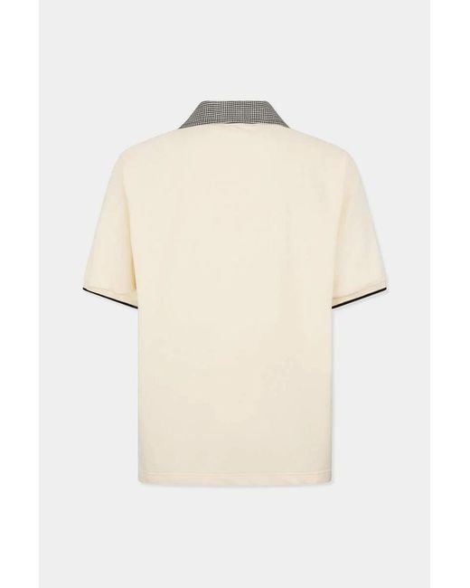 DSquared² Gray Checked Panel Polo Shirt for men