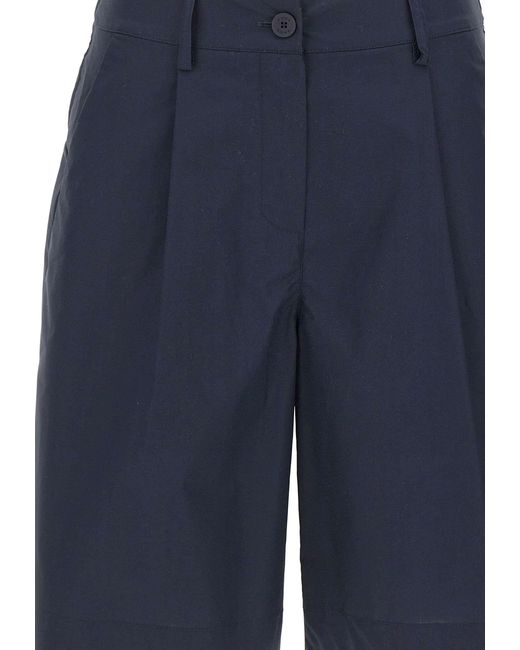Kaos Blue Pleated Bermuda Shorts