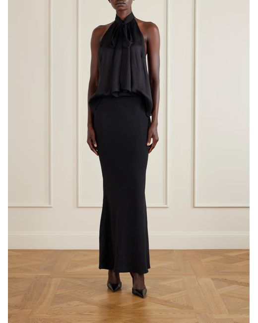 Tom Ford Black Patterned Halterneck Top