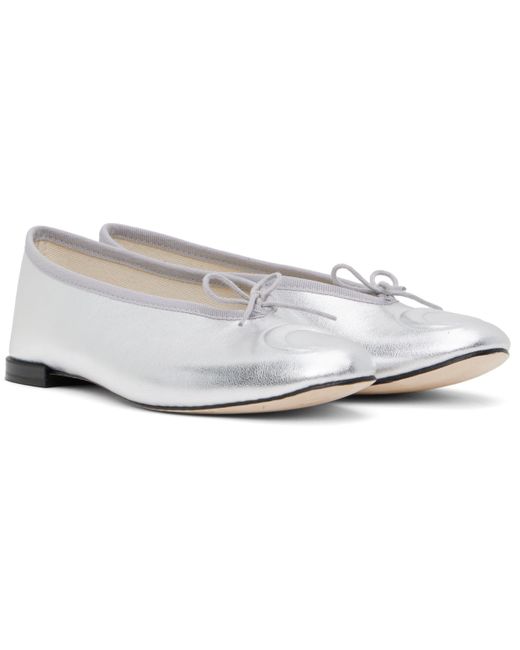 MARINE SERRE White Repetto Collaborates With Lilouh Soft Nappa Ballet Shoes