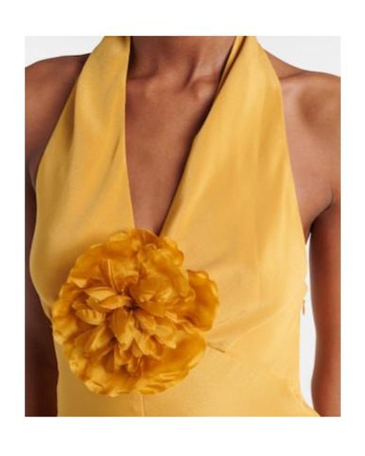 Rodarte Metallic Floral Appliqué Crepe Dress