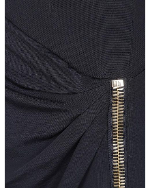 Balmain Black Long Slit Dress With Zip