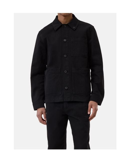 Closed Black Twill-Weave Shirt Jacket for men
